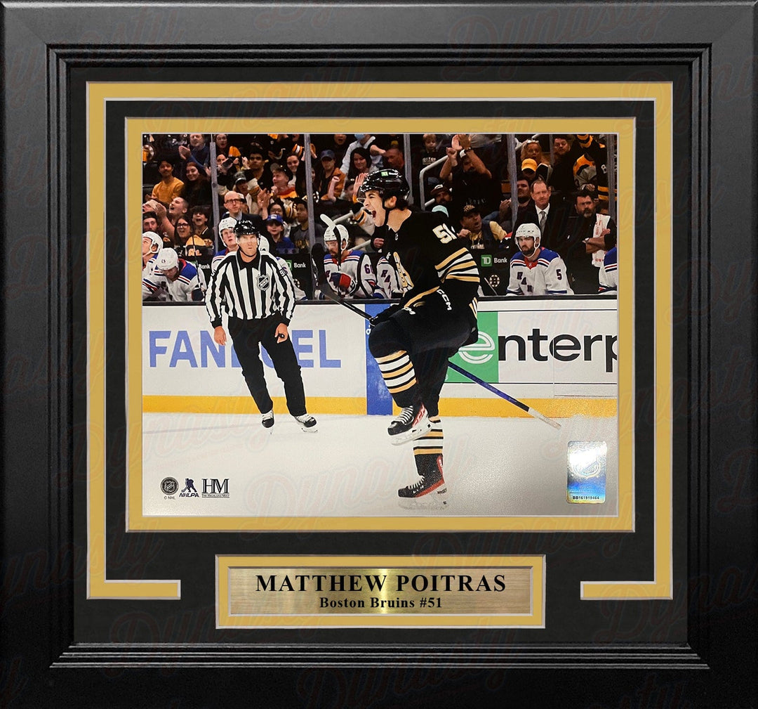 Dynasty Sports & Framing Framed Hockey Photos Matthew Poitras Celebration Boston Bruins 8" x 10" Framed Hockey Photo