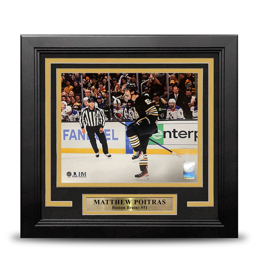 Dynasty Sports & Framing Framed Hockey Photos Matthew Poitras Celebration Boston Bruins 8" x 10" Framed Hockey Photo