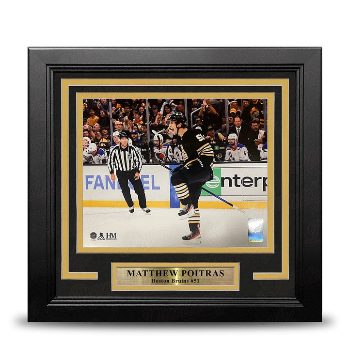 Dynasty Sports & Framing Framed Hockey Photos Matthew Poitras Celebration Boston Bruins 8" x 10" Framed Hockey Photo