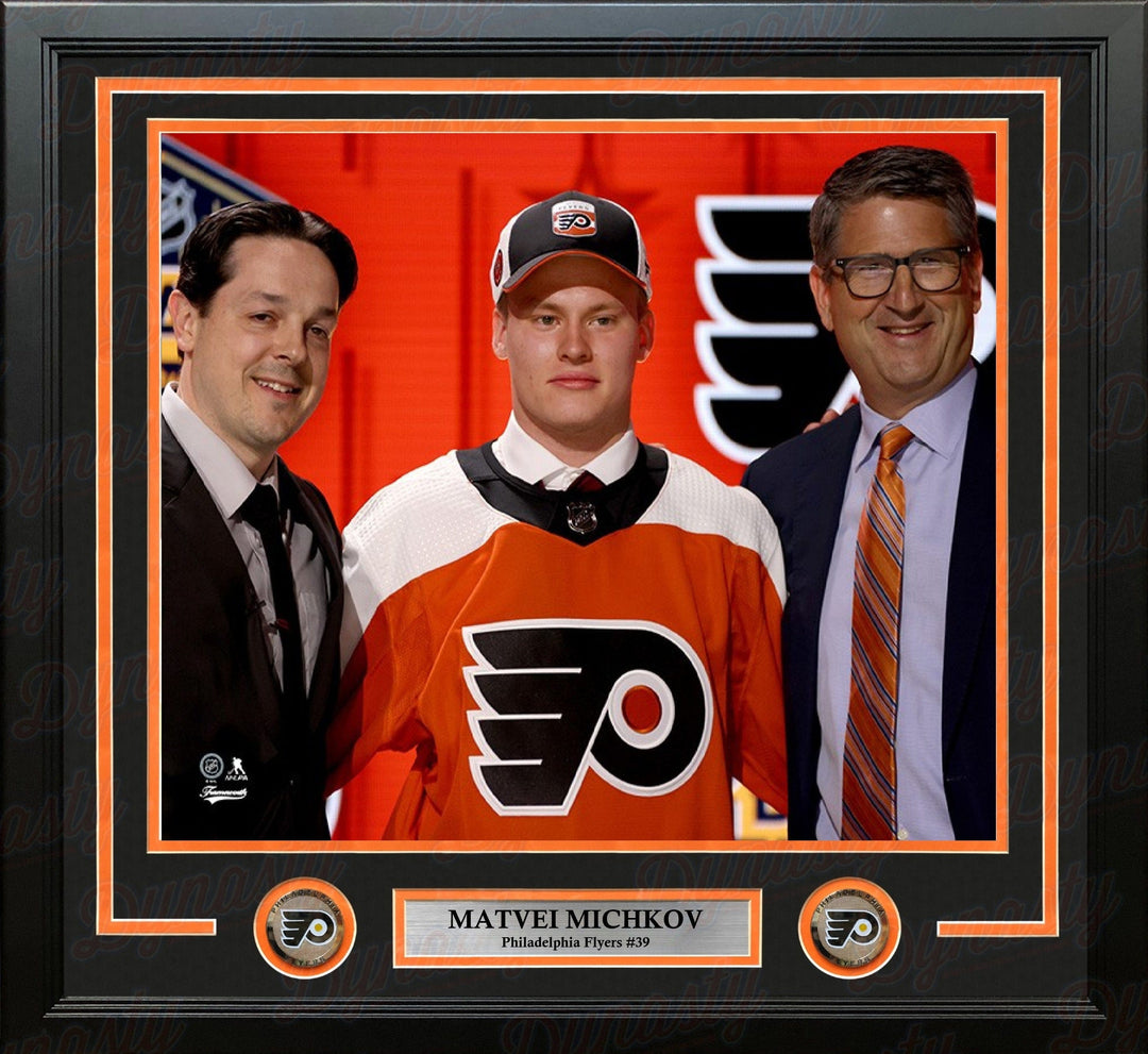 Dynasty Sports & Framing Framed Hockey Photos Matvei Michkov Philadelphia Flyers NHL Draft Night 11" x 14" Framed Hockey Photo