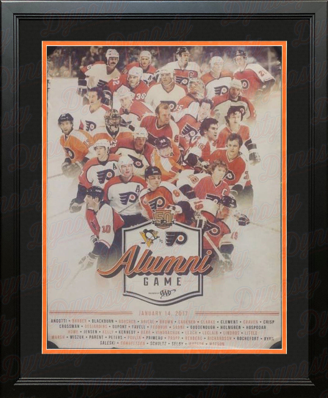 Dynasty Sports & Framing Framed Hockey Photos Philadelphia Flyers 2017 Alumni Game Limited Edition NHL Hockey Framed Team Poster