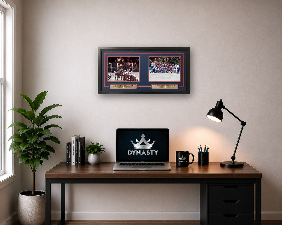 Dynasty Sports & Framing Framed Hockey Photos Team USA Men's Hockey 1980 & 2026 Olympics 8" x 10" Framed Collage