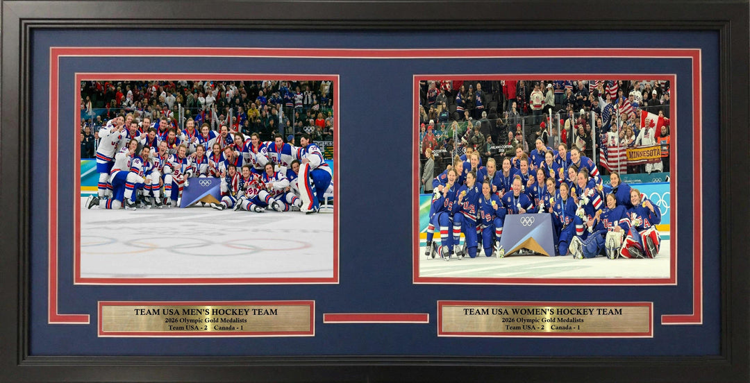 Dynasty Sports & Framing Framed Hockey Photos Team USA Men's & Women's Hockey 2026 Olympics 8" x 10" Framed Gold Medal Collage