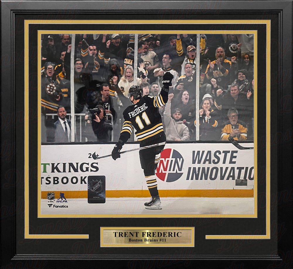 Dynasty Sports & Framing Framed Hockey Photos Trent Frederic Goal Celebration Boston Bruins 11" x 14" Framed Hockey Photo