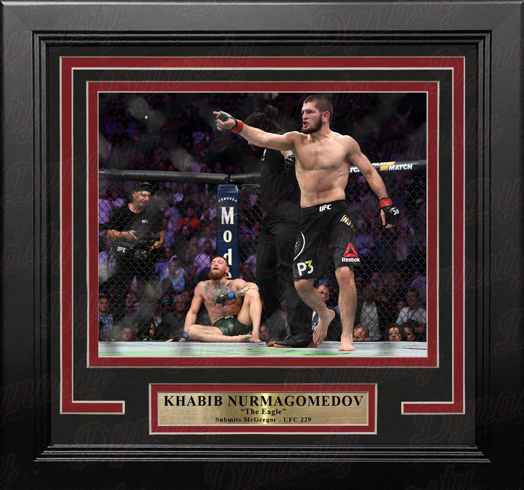 Dynasty Sports & Framing Framed MMA Photos Khabib Nurmagomedov Crushes McGregor 8" x 10" Framed Mixed Martial Arts Photo