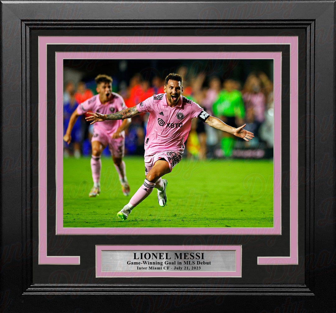 Dynasty Sports & Framing Framed Soccer Photos Lionel Messi Game-Winning Goal in MLS Debut Inter Miami CF 8x10 Framed Soccer Photo