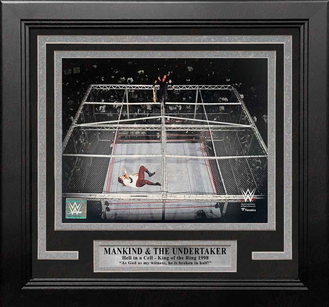 Dynasty Sports & Framing Framed Wrestling Photos Mankind v. The Undertaker Hell in a Cell 8" x 10" Framed WWE Wrestling Photo