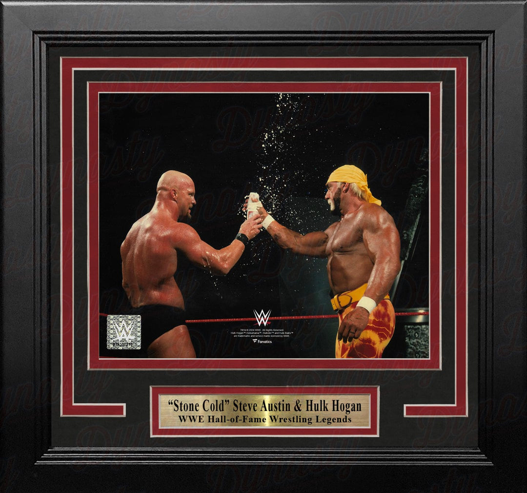 Dynasty Sports & Framing Framed Wrestling Photos Stone Cold Steve Austin & Hulk Hogan Toast in the Ring 8" x 10" Framed WWE Wrestling Photo