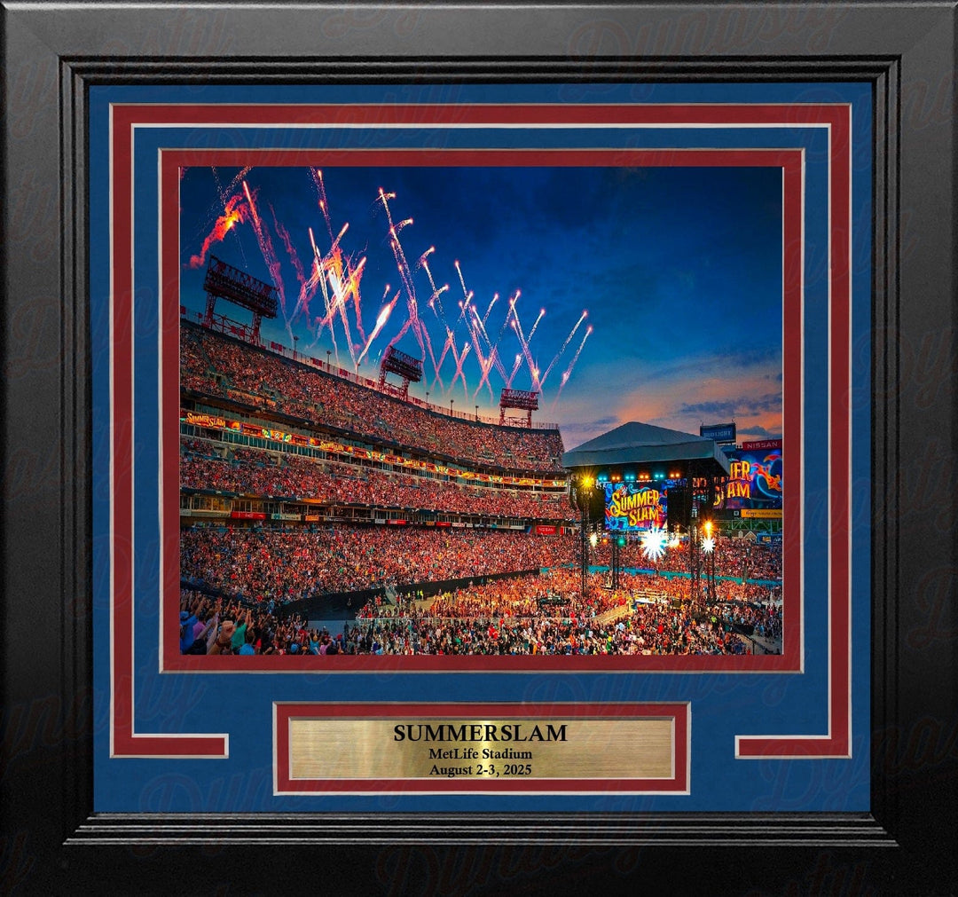 Dynasty Sports & Framing Framed Wrestling Photos SummerSlam 2025 at MetLife 8" x 10" Framed WWE Wrestling Stadium Photo