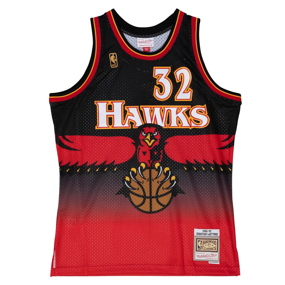 Dynasty Sports & Framing Jerseys - Basketball Christian Laettner Atlanta Hawks Mitchell & Ness Red Hardwood Classics 1996-97 Swingman Jersey