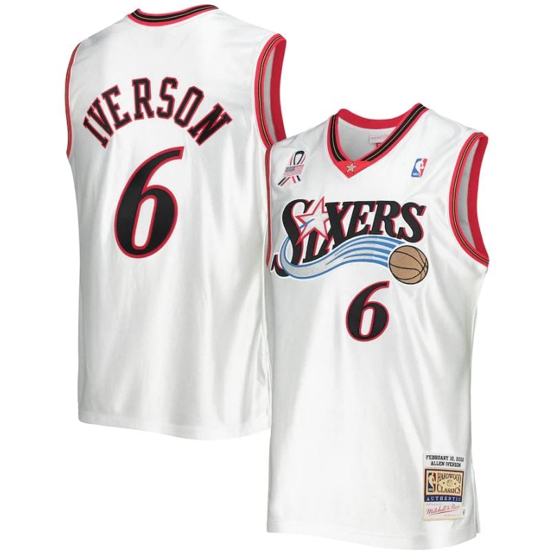 Dynasty Sports & Framing Jerseys - Basketball Small Allen Iverson Mitchell & Ness White Hardwood Classics 2002 NBA All-Star Game Authentic Jersey