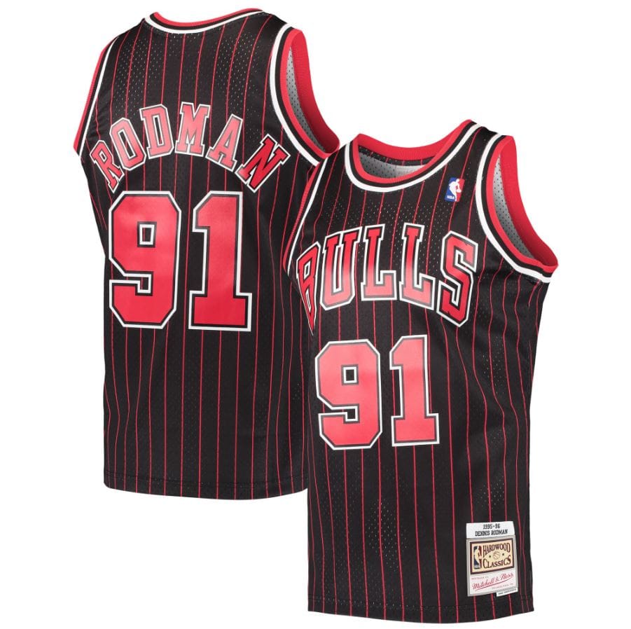 Dynasty Sports & Framing Jerseys - Basketball Small Dennis Rodman Chicago Bulls Mitchell & Ness Black Hardwood Classics 1995-96 Swingman Jersey