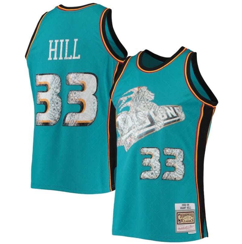 Dynasty Sports & Framing Jerseys - Basketball Small Grant Hill Detroit Pistons Mitchell & Ness 1998-99 75th Anniversary Diamond Swingman Jersey