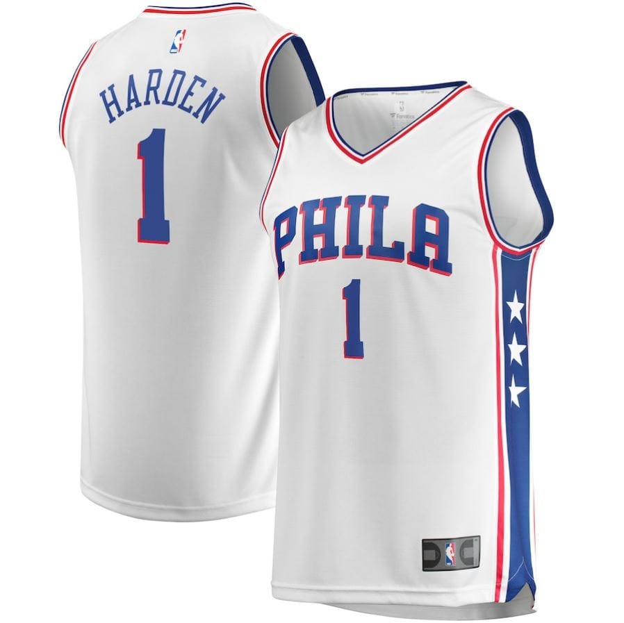 Dynasty Sports & Framing Jerseys - Basketball Small James Harden Philadelphia 76ers White Replica Jersey