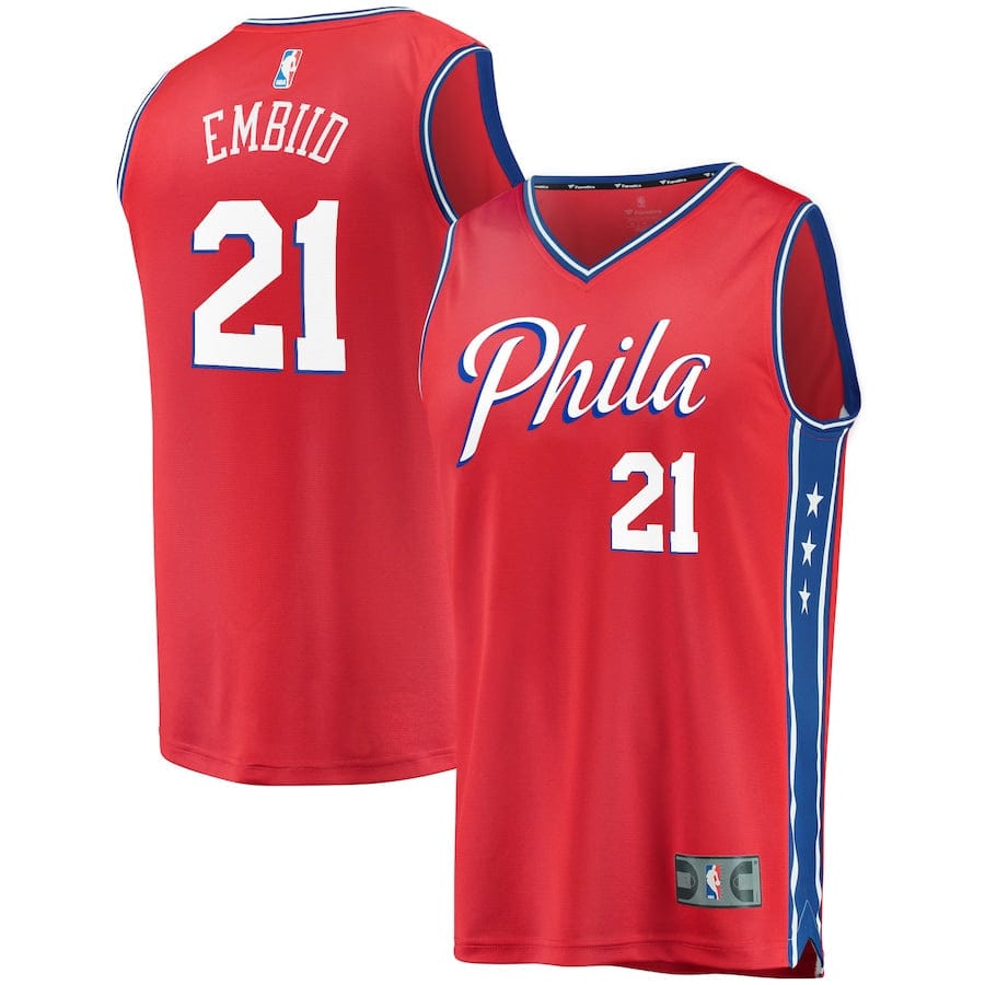 Dynasty Sports & Framing Jerseys - Basketball Small Joel Embiid Philadelphia 76ers Red Replica Jersey