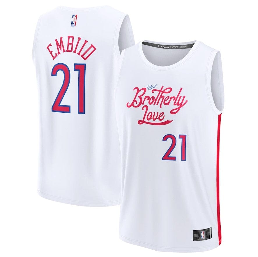 Dynasty Sports & Framing Jerseys - Basketball Small Joel Embiid Philadelphia 76ers Youth 2022/23 Fastbreak Jersey - City Edition - White