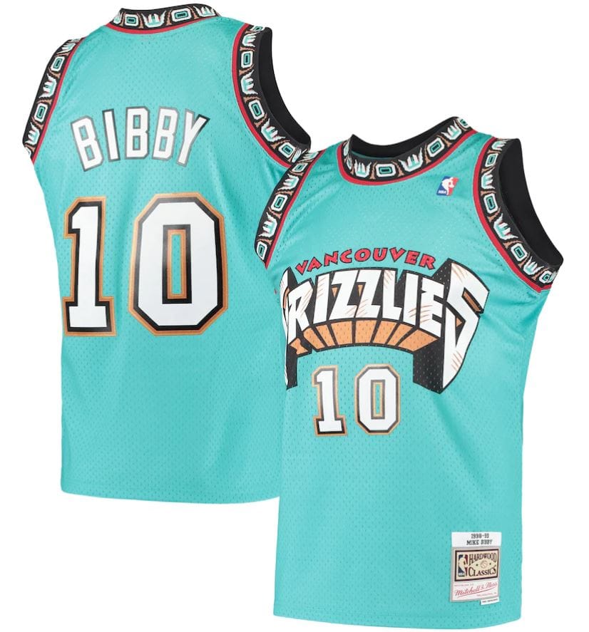 Dynasty Sports & Framing Jerseys - Basketball Small Mike Bibby Vancouver Grizzlies Mitchell & Ness Turquoise Hardwood Classics 1998-99 Swingman Jersey