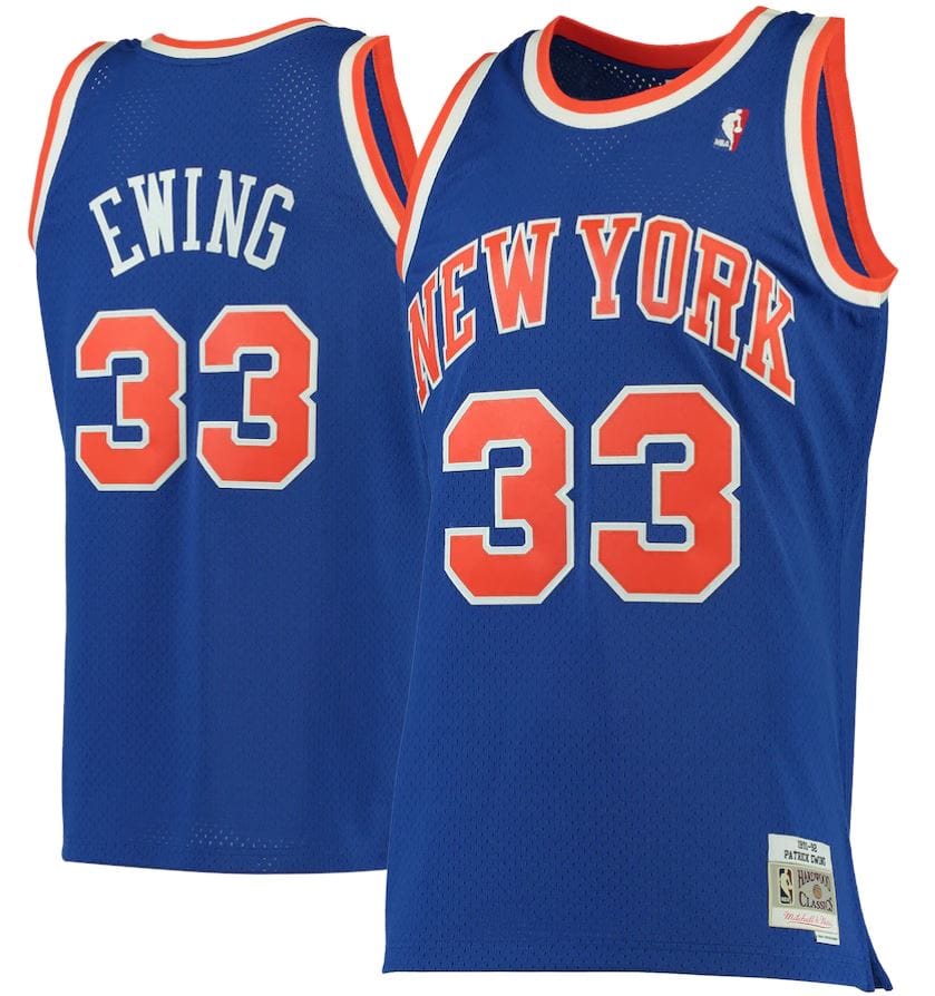 Dynasty Sports & Framing Jerseys - Basketball Small Patrick Ewing New York Knicks Mitchell & Ness Blue 1991-92 Hardwood Classics Swingman Jersey