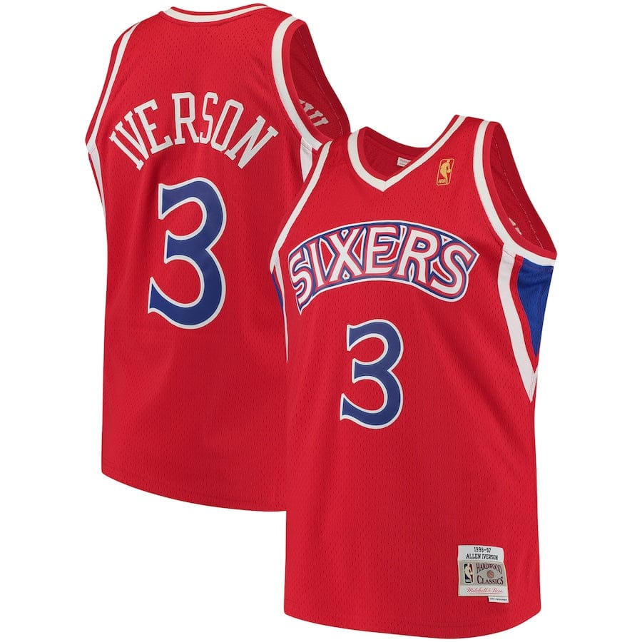 Dynasty Sports & Framing Jerseys - Basketball Small / Red Allen Iverson Philadelphia 76ers Mitchell & Ness 1996-97 Hardwood Classics Swingman Jersey