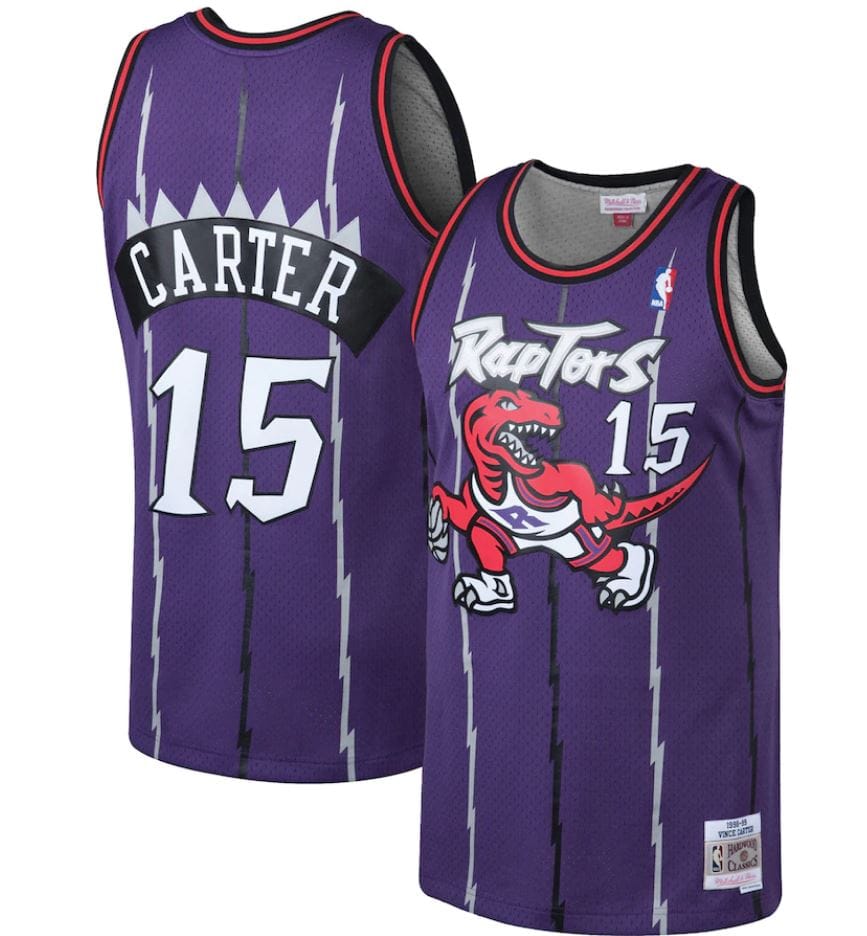Dynasty Sports & Framing Jerseys - Basketball Small Vince Carter Toronto Raptors Mitchell & Ness Purple 1998-99 Hardwood Classics Swingman Jersey