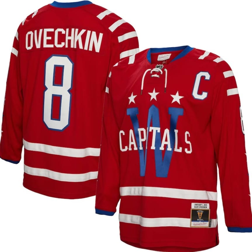 Dynasty Sports & Framing Jerseys - Hockey Small Alex Ovechkin Washington Capitals Mitchell & Ness 2015 Captain Patch Blue Line Player Jersey
