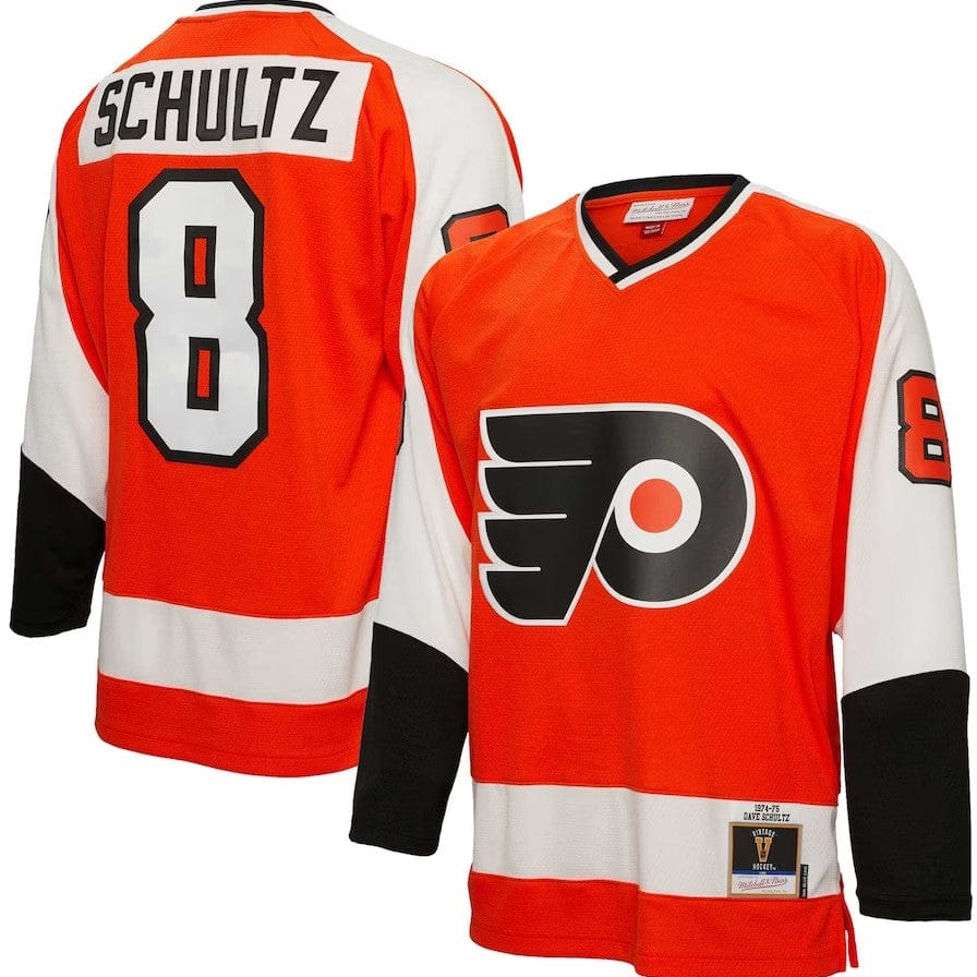 Dynasty Sports & Framing Jerseys - Hockey Small Dave Schultz Philadelphia Flyers Mitchell & Ness Orange 1974/75 Blue Line Player Jersey