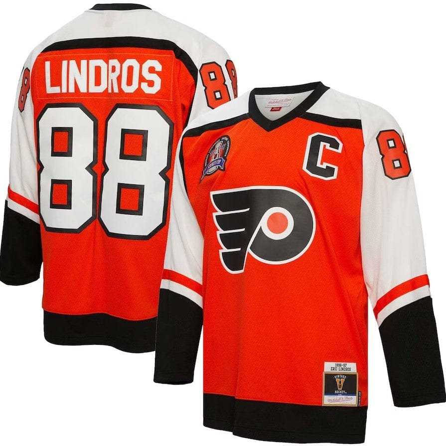 Dynasty Sports & Framing Jerseys - Hockey Small Eric Lindros Philadelphia Flyers Mitchell & Ness 1996/97 Captain Patch Blue Line Player Jersey