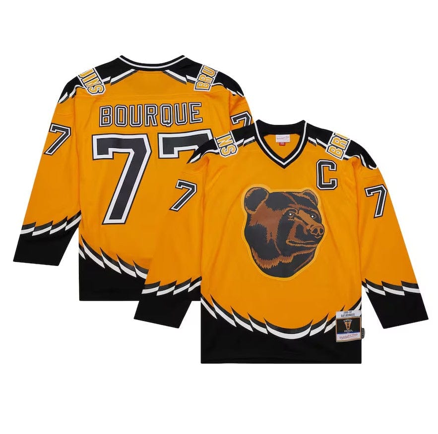 Dynasty Sports & Framing Jerseys - Hockey Small Ray Bourque Boston Bruins Mitchell & Ness Gold 1996/97 Captain Patch Blue Line Jersey