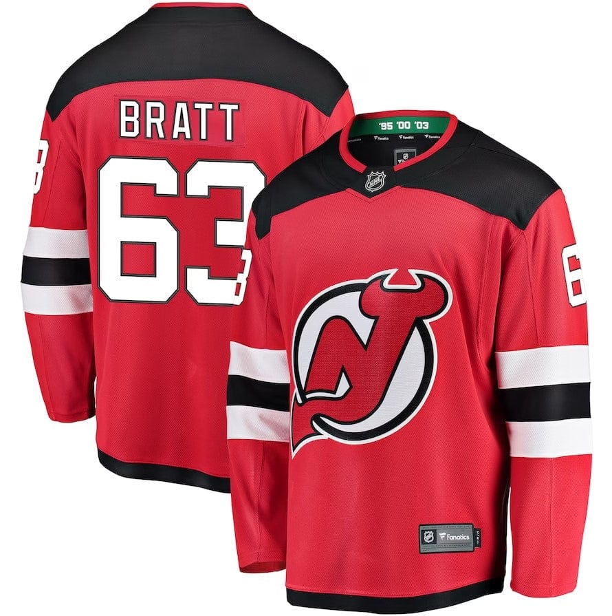 Dynasty Sports & Framing Jerseys - Hockey X-Small Jesper Bratt New Jersey Devils Home Breakaway Player Jersey - Red