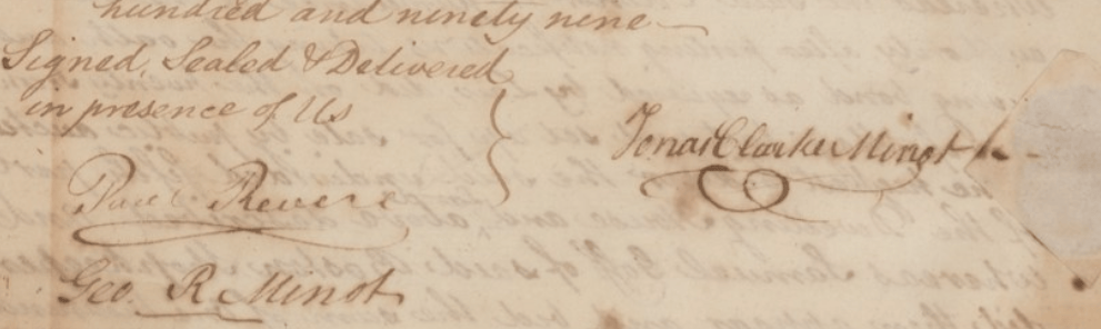 Dynasty Sports & Framing Paul Revere Autographed DS Document Signed | Early Boston Real Estate Deed