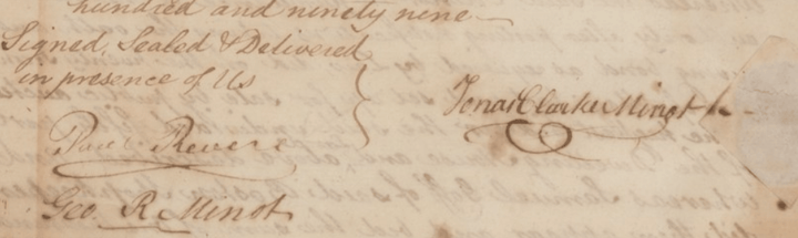 Dynasty Sports & Framing Paul Revere Autographed DS Document Signed | Early Boston Real Estate Deed