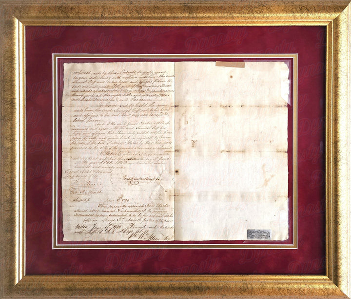 Dynasty Sports & Framing Paul Revere Autographed DS Document Signed | Early Boston Real Estate Deed