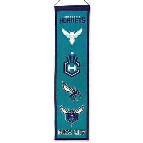 Dynasty Sports & Framing Pennants & Banners Charlotte Hornets NBA Logo Heritage Banner