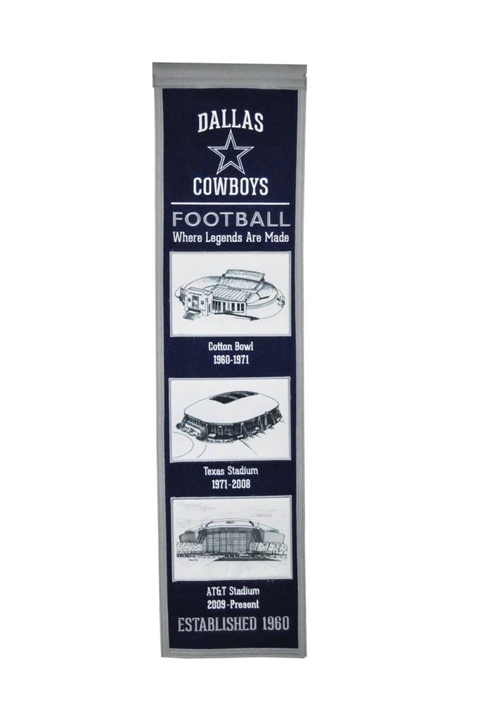Dynasty Sports & Framing Pennants & Banners Dallas Cowboys Stadiums NFL Football Heritage Banner