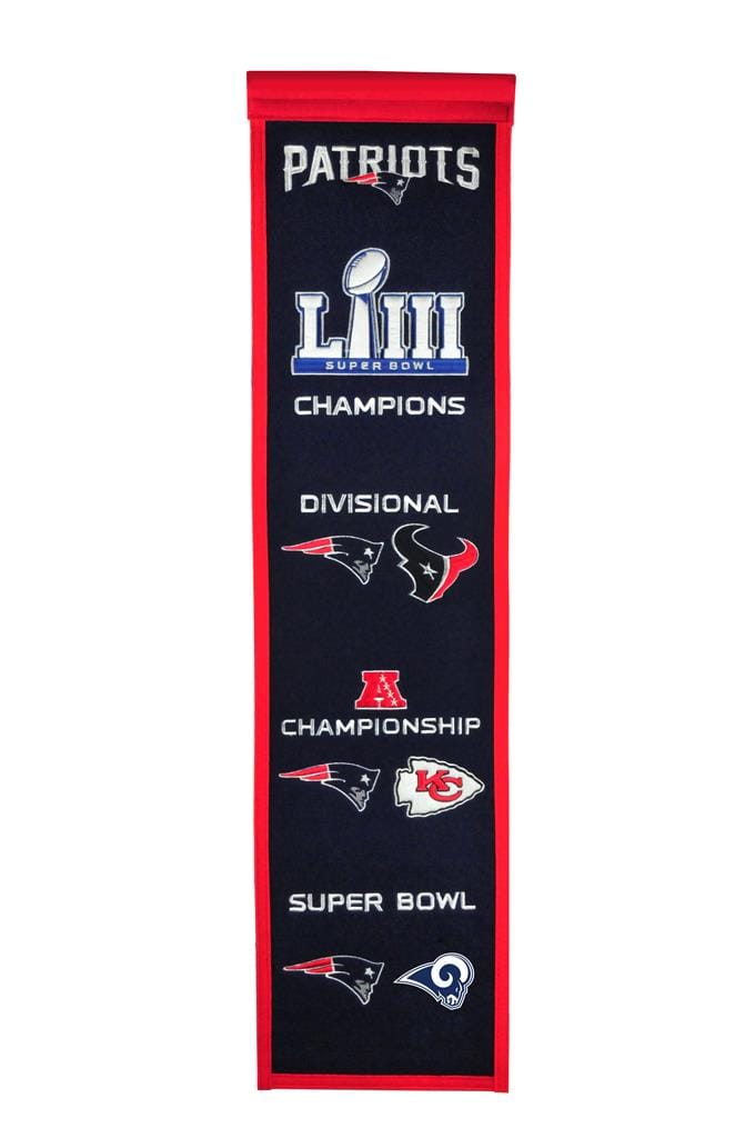 Dynasty Sports & Framing Pennants & Banners New England Patriots Super Bowl LIII Road to the Championship Heritage Banner