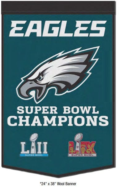 Dynasty Sports & Framing Pennants & Banners Philadelphia Eagles Super Bowl LIX Champions 24" x 38" Wool Banner