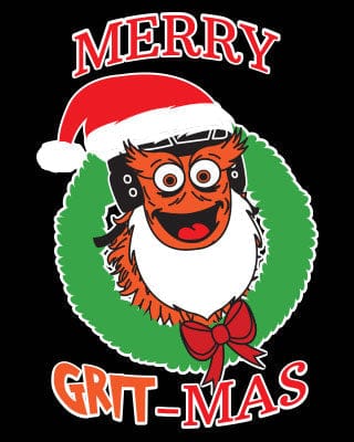 Dynasty Sports & Framing Philadelphia Hockey Merry Grit-Mas Mascot Shirt (Youth)