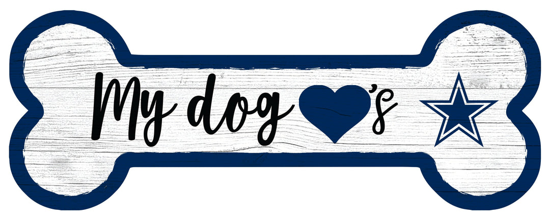 Dynasty Sports & Framing Signs/Plaques - Dog Bone Dallas Cowboys Football Dog Bone White Wooden Sign