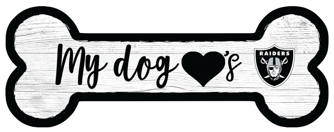Dynasty Sports & Framing Signs/Plaques - Dog Bone Las Vegas Raiders Football Dog Bone White Wooden Sign