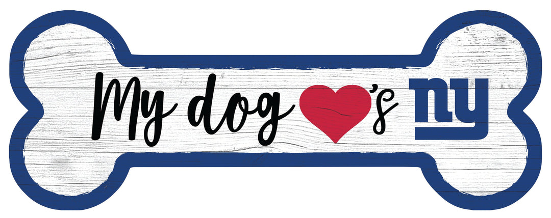Dynasty Sports & Framing Signs/Plaques - Dog Bone New York Giants Football Dog Bone White Wooden Sign