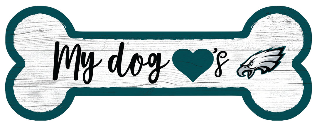 Dynasty Sports & Framing Signs/Plaques - Dog Bone Philadelphia Eagles Football Dog Bone White Wooden Sign