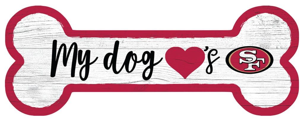 Dynasty Sports & Framing Signs/Plaques - Dog Bone San Francisco Football Dog Bone White Wooden Sign