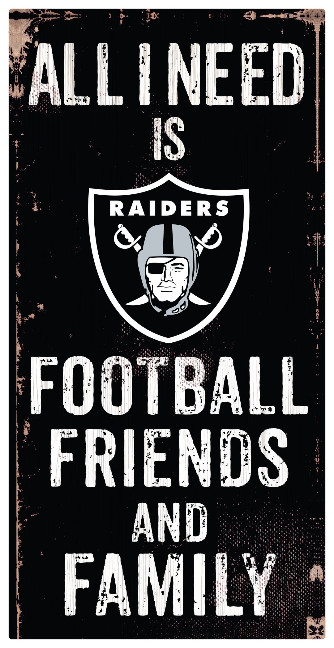 Dynasty Sports & Framing Signs/Plaques - Family & Friends Las Vegas Raiders Football, Friends, & Family Wood Sign