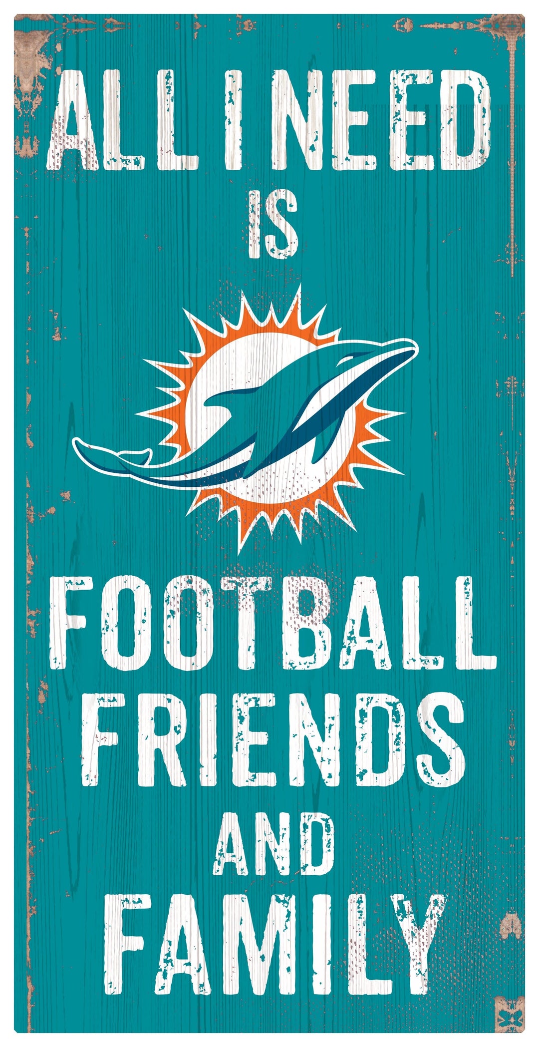 Dynasty Sports & Framing Signs/Plaques - Family & Friends Miami Dolphins Football, Friends, & Family Wood Sign