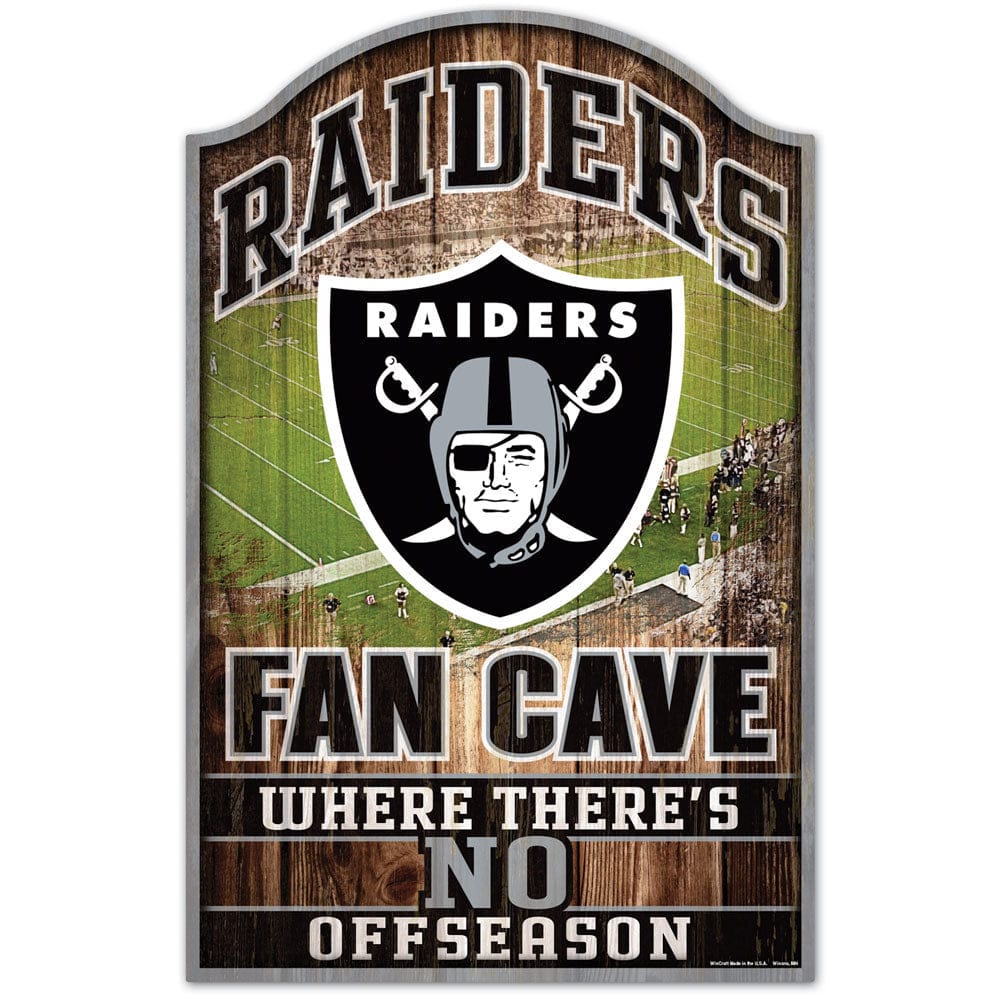 Dynasty Sports & Framing Signs/Plaques - Fan Cave Las Vegas Raiders Fan Cave 11" x 17" Wood Sign