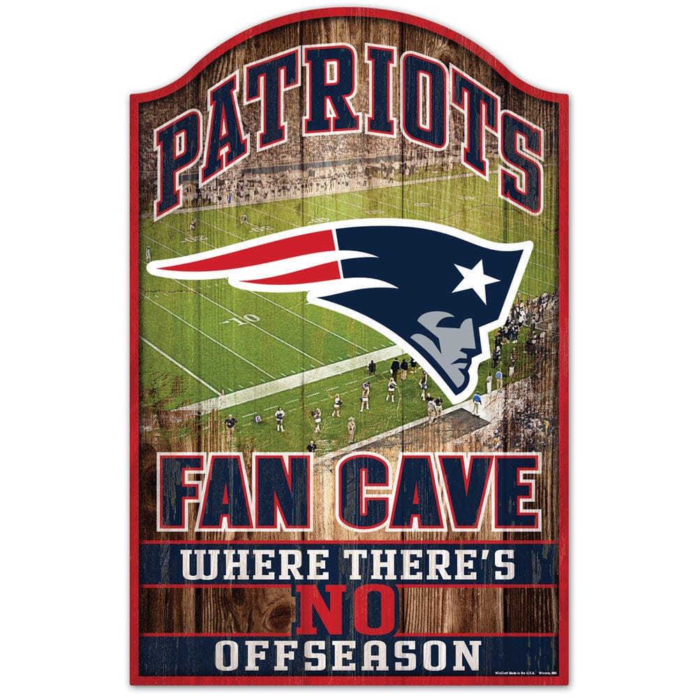 Dynasty Sports & Framing Signs/Plaques - Fan Cave New England Patriots Fan Cave 11" x 17" Wood Sign