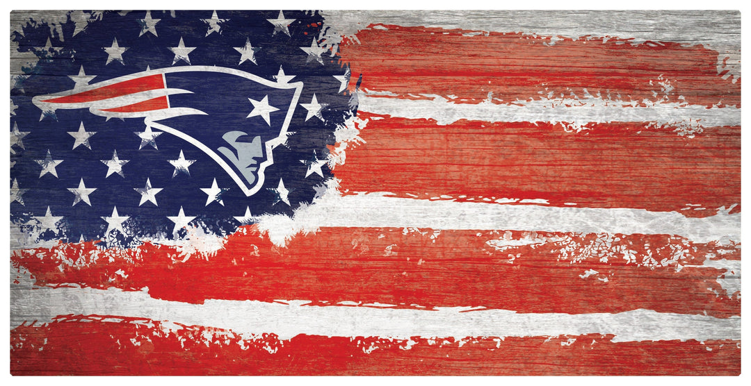 Dynasty Sports & Framing Signs/Plaques - Flag New England Patriots Team Flag Wooden Sign