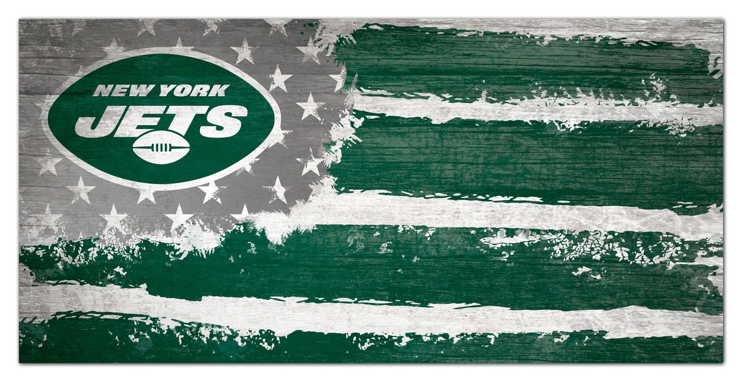 Dynasty Sports & Framing Signs/Plaques - Flag New York Jets Team Flag Wooden Sign