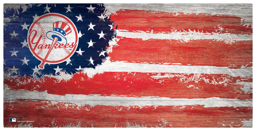 Dynasty Sports & Framing Signs/Plaques - Flag New York Yankees Team Flag Wooden Sign