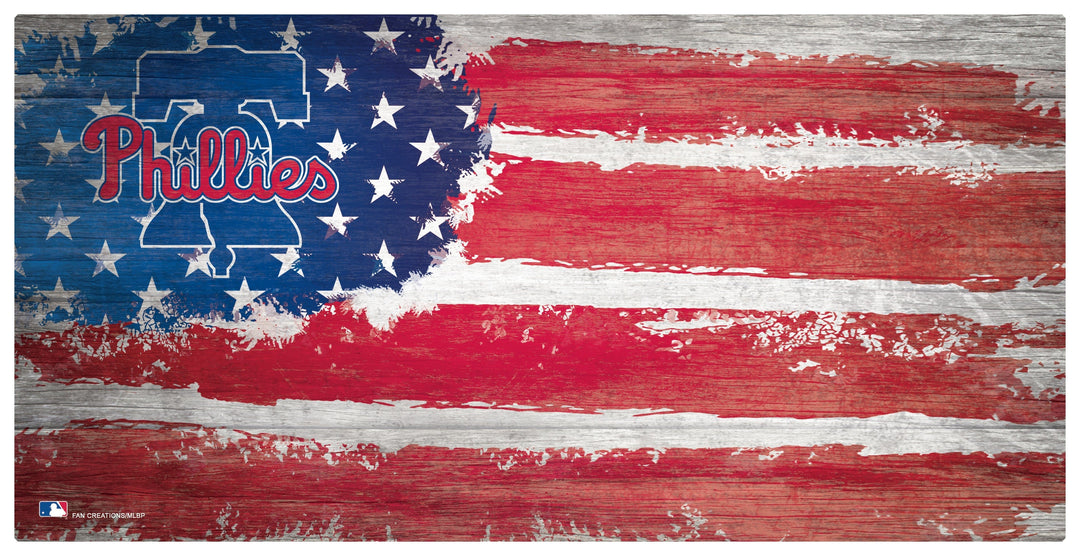 Dynasty Sports & Framing Signs/Plaques - Flag Philadelphia Phillies Team Flag Wooden Sign